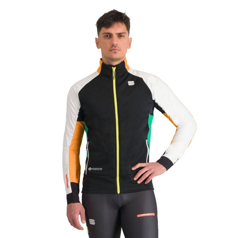 Training jacka Sportful Apex Jacket 2024 Svart/Vit/Grön/Gul Training jacka Sportful Apex Jacket 2024 Svart/Vit/Grön/Gul